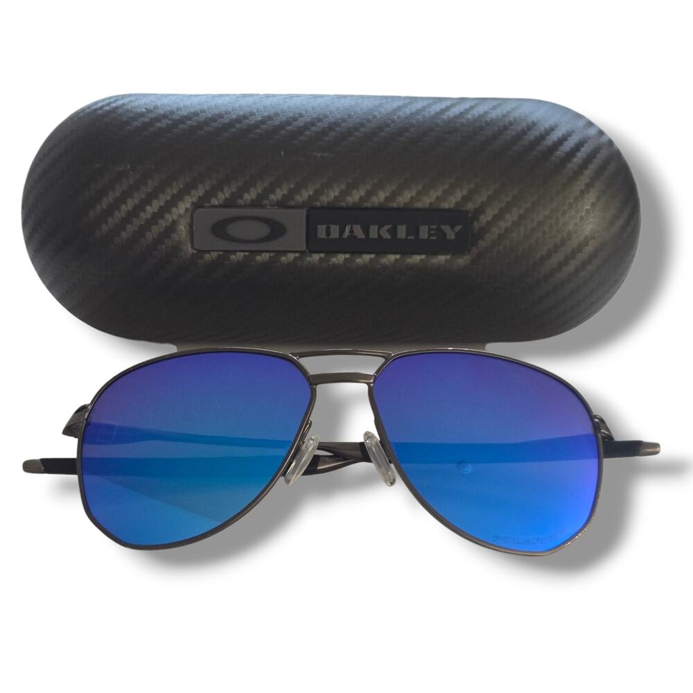 Oakley Sunglasses Polarized 004147 Chrome Blue Lens Pilot Frame Aviator